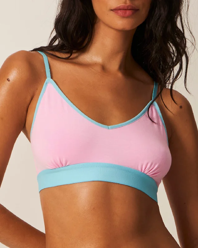 T-Shirt Bra - Candyfloss and Light Turquoise Oversized T-Shirt Spandex breathable