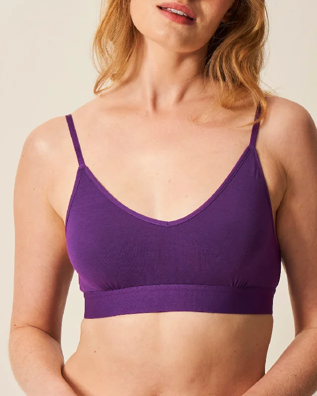 T-Shirt Bra - Plum Wool Fabric Cashmere Fabric Tweed Fabric