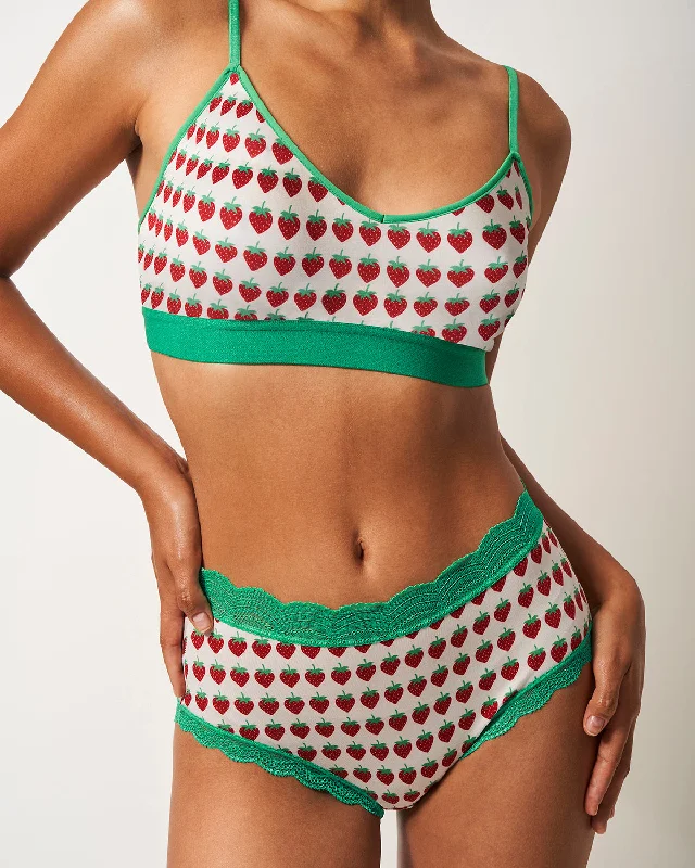 T-Shirt Bra - Strawberry Dreams Wool Fabric Cashmere Fabric Tweed Fabric