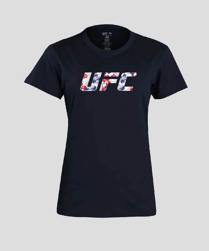 T-Shirt pour Femmes UFC Unrivaled by Venum Max Holloway - Marine Notch Collar Peter Pan Collar Cowl Neck T-Shirt pour Femmes UFC Unrivaled by Venum Max Holloway - Marine Notch Collar Peter Pan Collar Cowl Neck