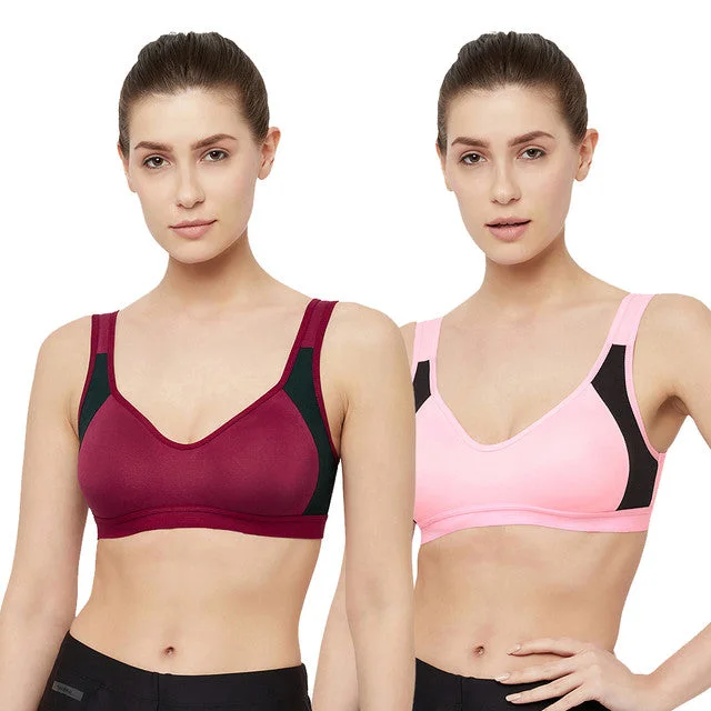 T.T. Women Cut N Sew Solid Sports Blouse Pack Of 2 Light Pink::Maroon Classic Minimalist Blouse T.T. Women Cut N Sew Solid Sports Blouse Pack Of 2 Light Pink::Maroon Classic Minimalist Blouse