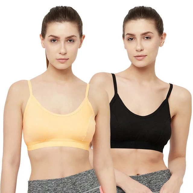 T.T. Women Double Cup Solid Sports Blouse Pack Of 2 Black::Skin Elegant Embroidery Blouse T.T. Women Double Cup Solid Sports Blouse Pack Of 2 Black::Skin Elegant Embroidery Blouse