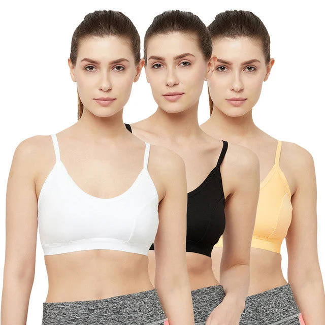 T.T. Women Double Cup Solid Sports Blouse Pack Of 3 Black::Skin::White Playful Puff Blouse T.T. Women Double Cup Solid Sports Blouse Pack Of 3 Black::Skin::White Playful Puff Blouse