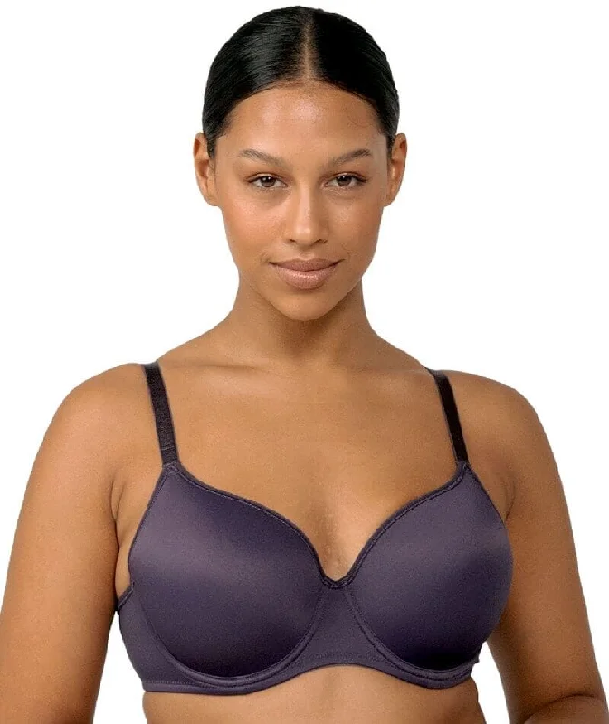 Triumph Gorgeous Luxury T-Shirt Bra - Ink Grey Striped Floral Plaid