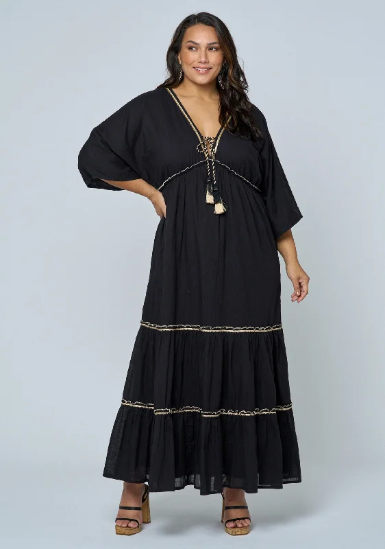 Awakening Spirit Maxi Dress Elegant Lace-Up Maxi Dress