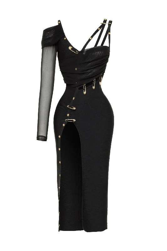 Renzo Pin Maxi Dress Comfortable Maxi Dress with Sleeves