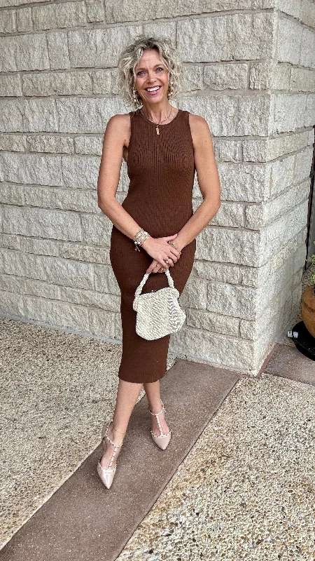 Chocolate Maxi Dress Trendy Off-Shoulder Ruffle Maxi Dress