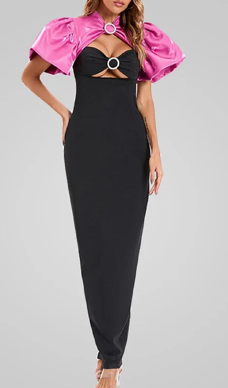 CUT OUT BACKLESS MAXI DRESS Elegant Maxi Dress with Pockets
