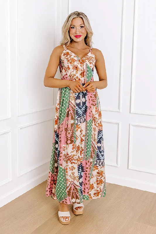 Cute As Can Be Color Block Maxi Dress Elegant Pleated Maxi Dress