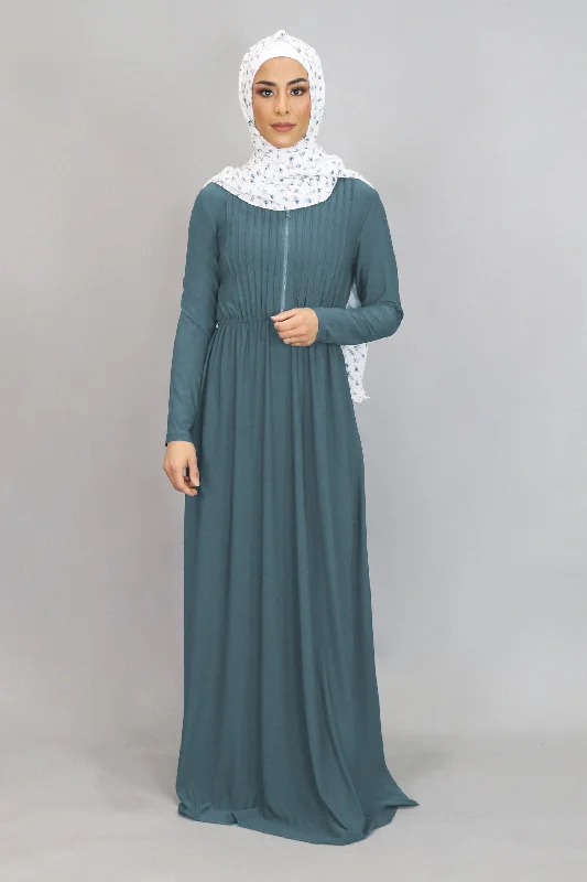Denim Blue Pleated Spandex Maxi Dress Fashionable Off-Shoulder Maxi Dress