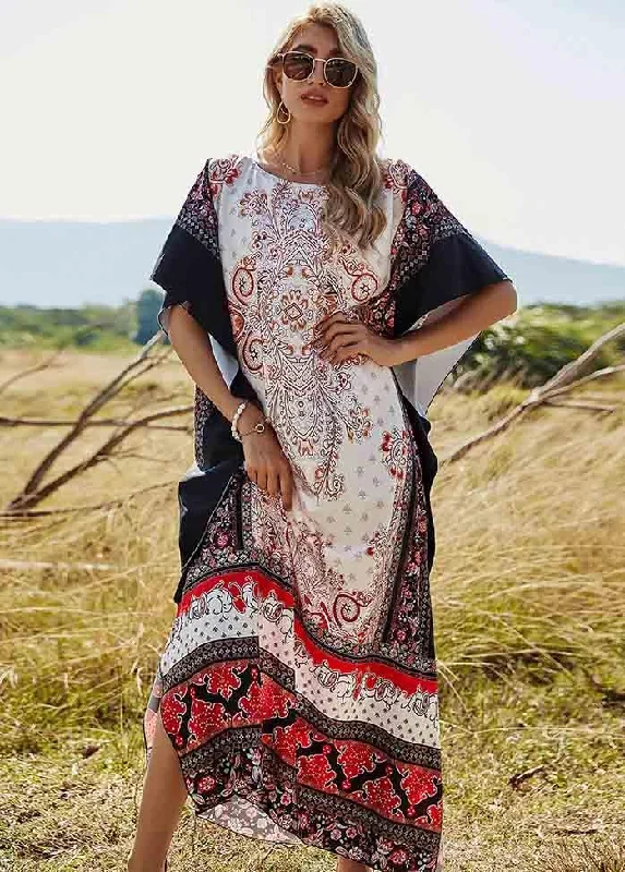 Loose Fit Printed Maxi Dress Stylish Empire Waist Maxi Dress