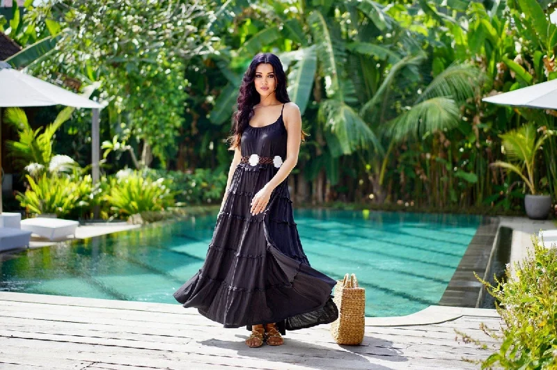 Full Length Stretchable Jersey Maxi Dress for All Sizes Comfortable Casual Maxi Dress