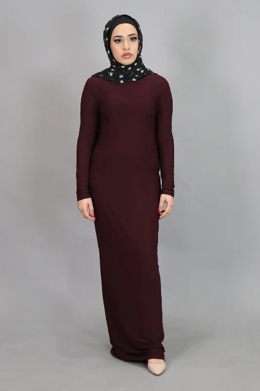 Mahogany Plain Fitted Spandex Maxi Dress Trendy Floral Print Maxi Dress
