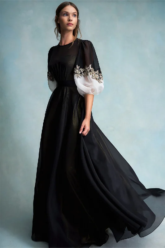 Medeline Black Maxi Dress Fashionable High-Waist Maxi Dress