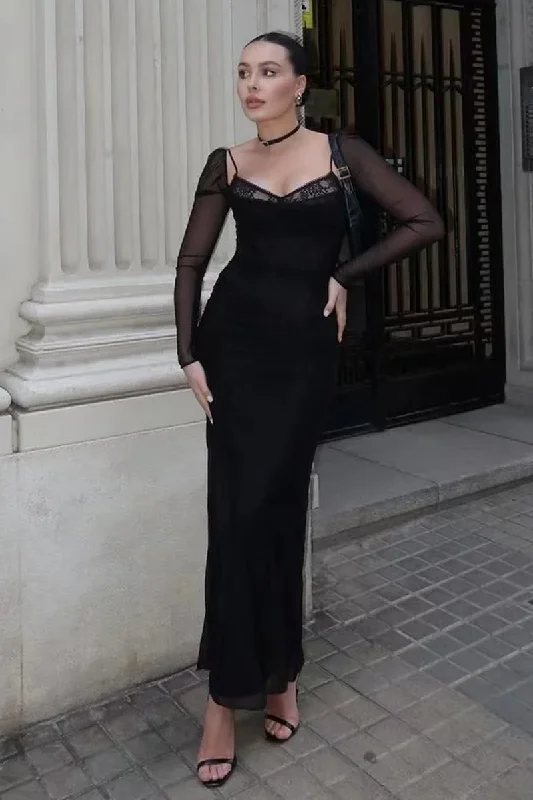 Monroe Long Sleeve Maxi Dress Stylish V-Neck Maxi Dress