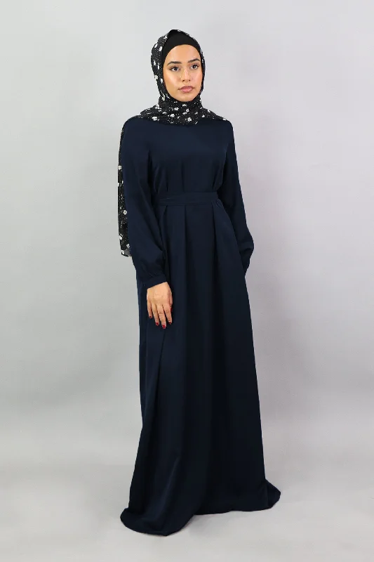 Navy Blue Deluxe Soft Maxi Dress Comfortable Cotton Maxi Dress