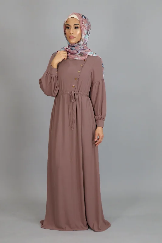 Nude Pink Soft Gold Button Maxi Dress Trendy Satin Maxi Dress