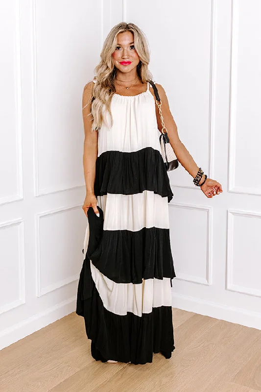 Oceanside Bliss Tiered Maxi Dress Elegant Maxi Dress with Slit