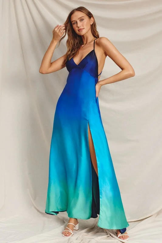 Radiance Ombre Maxi Dress Cozy Spaghetti Strap Maxi Dress