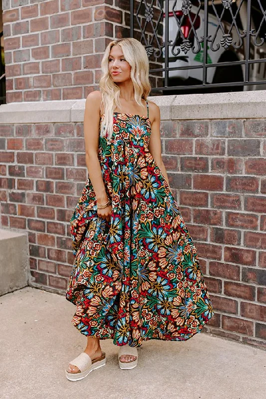 Secret Oasis Floral Maxi Dress Chic Button-Up Maxi Dress