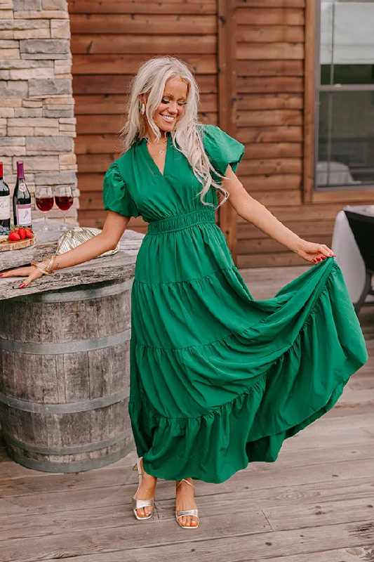 Simply Sweet Maxi Dress in Hunter Green Cozy Spaghetti Strap Maxi Dress