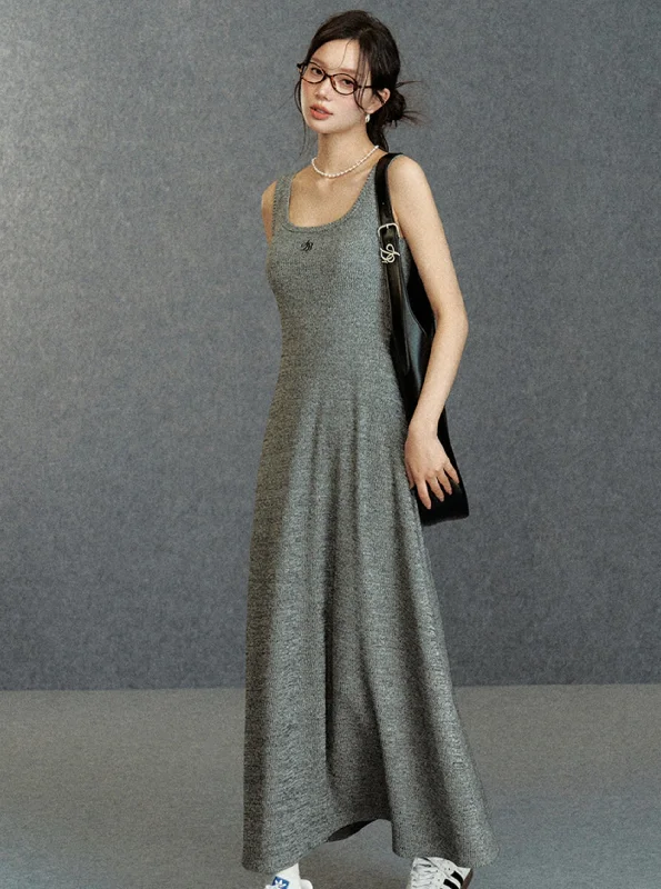 Sleeveless Ribbed Maxi Dress: Fitted Scoop Neck Tank Dress Fashionable Sheer Maxi Dress Sleeveless Ribbed Maxi Dress: Fitted Scoop Neck Tank Dress Fashionable Sheer Maxi Dress