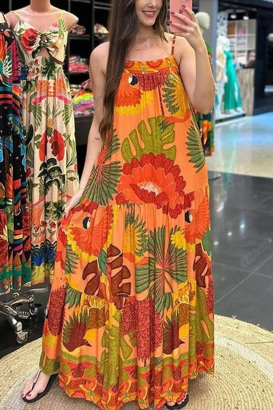 SUMMER SLEEVELESS FLARE MAXI DRESS Classic Solid Maxi Dress