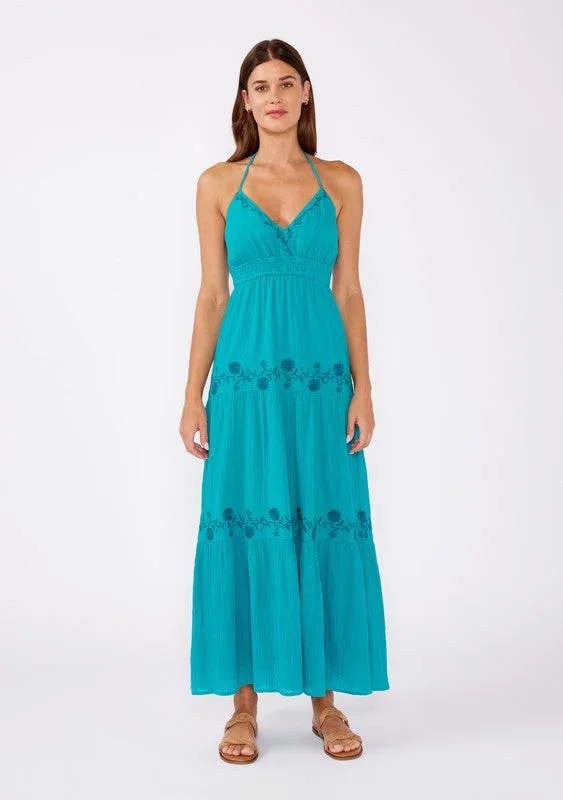 Tinsley Embroidered Maxi Dress Casual Maxi Dress with Pockets