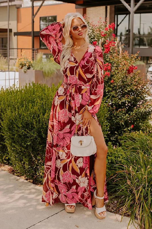 Vineyard Chic Wrap Maxi Dress Stylish Button-Up Maxi Dress