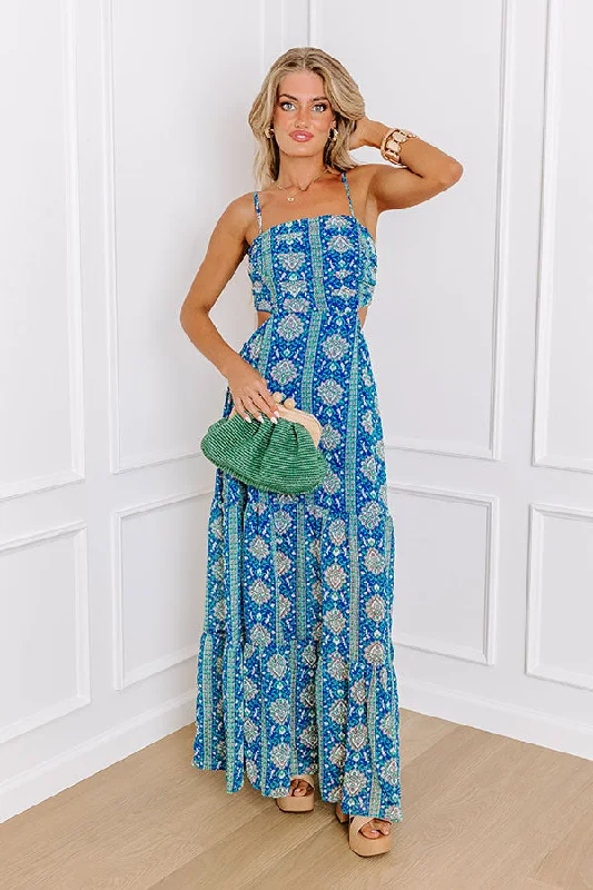 Wildflower Wonder Chiffon Maxi Dress Casual Maxi Dress with Pockets