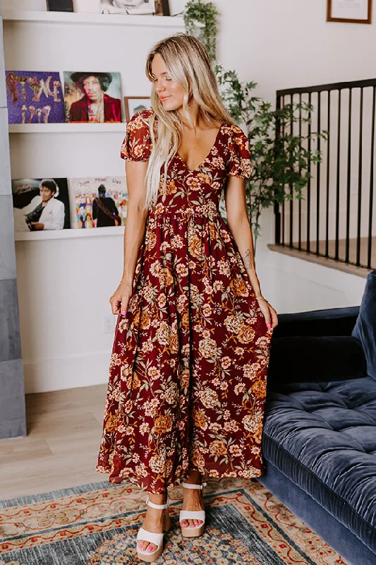Wine For Two Floral Maxi Dress Cozy Wrap Maxi Dress