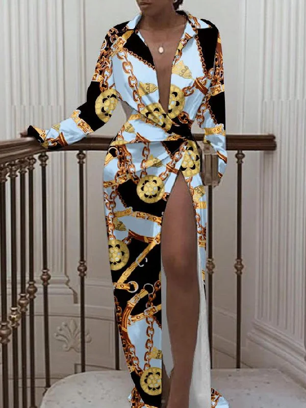 Women's Dresses Split Long Sleeve Print Maxi Dress Fashionable Sleeveless Maxi Dress Women's Dresses Split Long Sleeve Print Maxi Dress Fashionable Sleeveless Maxi Dress