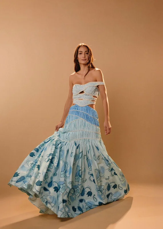 ZG 849  Arabesco Maxi Dress Fashionable Layered Maxi Dress