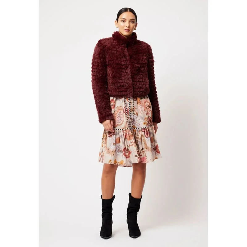 Altair Faux Fur Cropped Bomber Jacket | Scarlet Chenille Jacket Brocade Jacket Lace Jacket