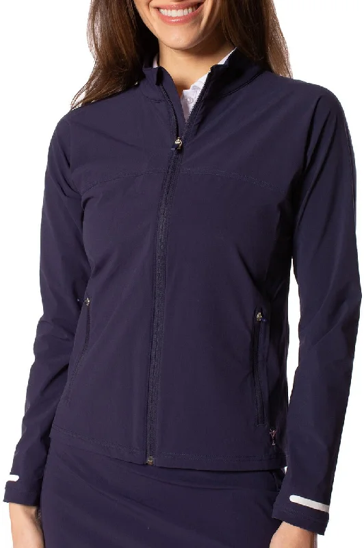 Navy Be An Athlete Jacket Zippered Front Buttoned Front Snap Front