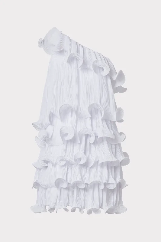 Blakely Tiered Ruffle Mini Dress Comfortable Zip-Up Mini Dress