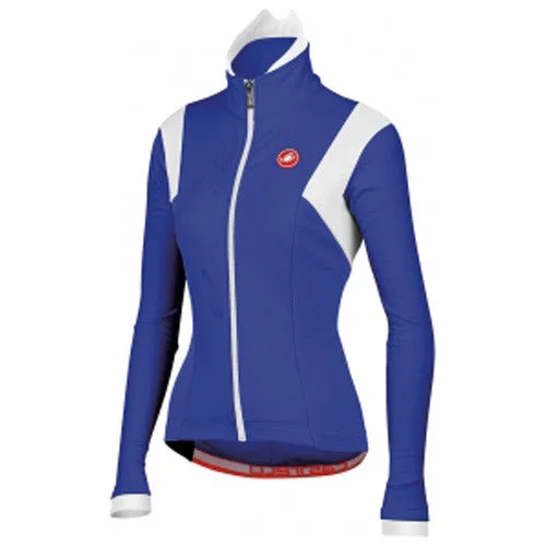 Castelli Womens Magia Jacket - Blue Stand-Up Collar Roll-Neck Collar Turtle Neck