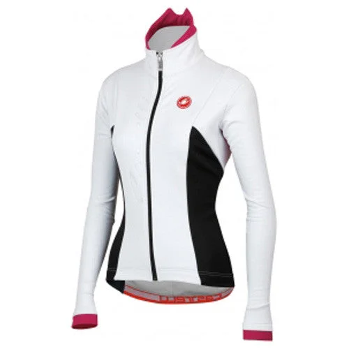 Castelli Womens Magia Jacket - White / Magenta Zippered Jacket Buttoned Jacket Snapped Jacket