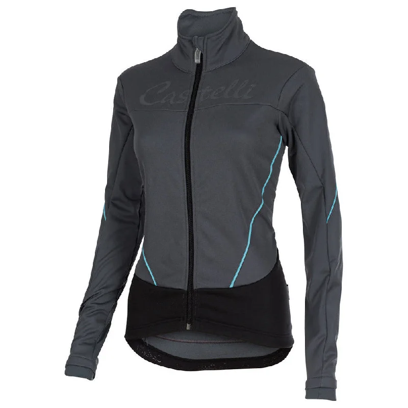 Castelli Womens Mortirolo Cycling Jacket - Grey Faux Fur Fabric Real Fur Fabric Shearling Fabric