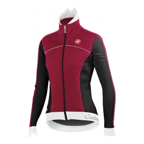 Castelli Womens Viziata Winter Jacket - Magenta Denim Fabric Leather Fabric Suede Fabric