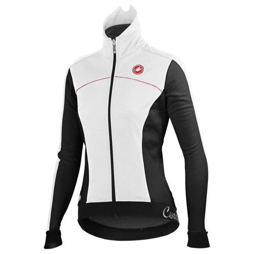 Castelli Womens Viziata Winter Jacket - White Faux Fur Fabric Real Fur Fabric Shearling Fabric