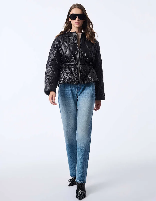 Celestial Shiny Quilted Jacket Faux Fur Jacket Real Fur Jacket Shearling Jacket