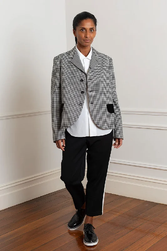 Check Jacket - Black/White Herringbone Jacket Checkered Jacket Solid Jacket