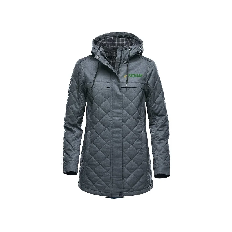 Ladies Bushwick Quilted Jacket Welt Pockets Slit Pockets Flap Pockets
