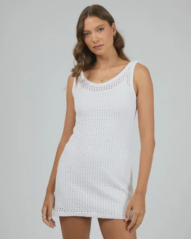 Crochet Mini Dress Vintage White Elegant Lace Mini Dress