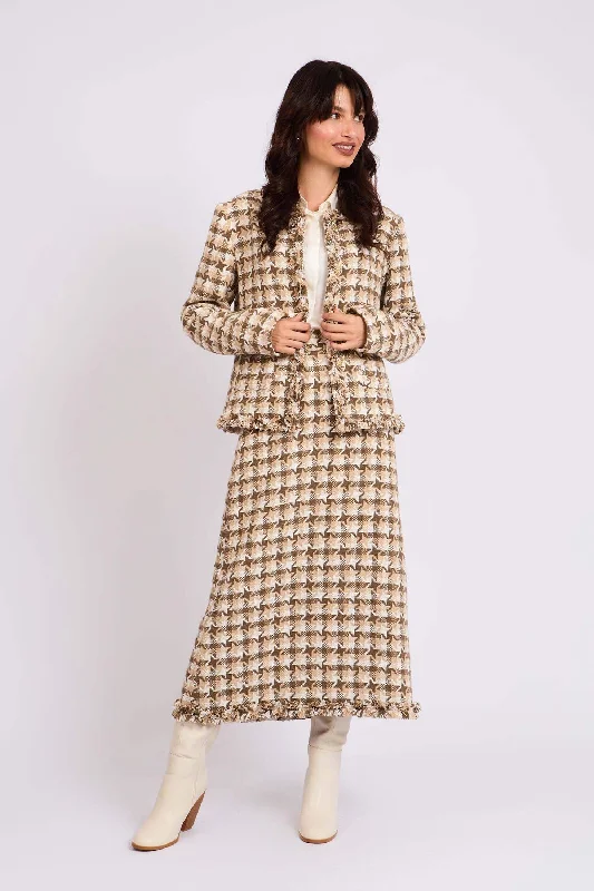 Women Tweed Jacket Collared Jacket Crew Neck Jacket Turtle Neck Jacket