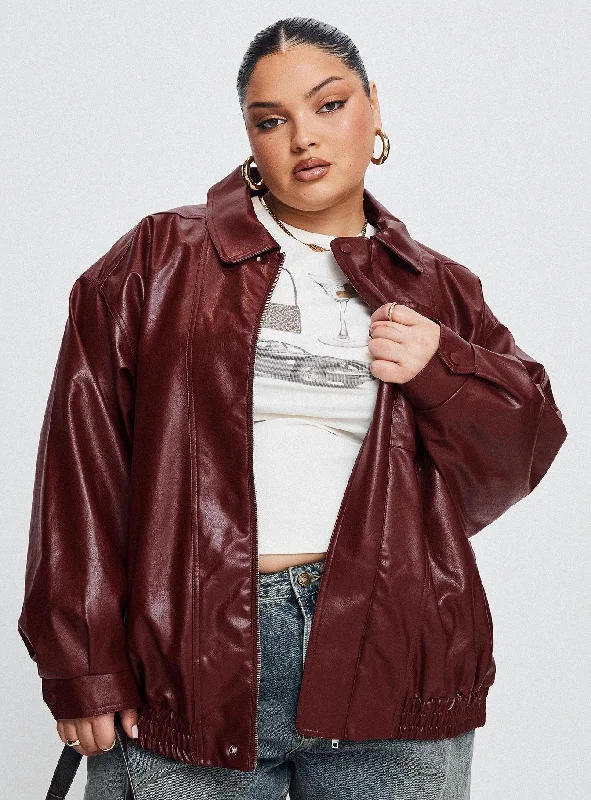 Devija Faux Leather Jacket Burgundy Curve Herringbone Jacket Checkered Jacket Solid Jacket Devija Faux Leather Jacket Burgundy Curve Herringbone Jacket Checkered Jacket Solid Jacket