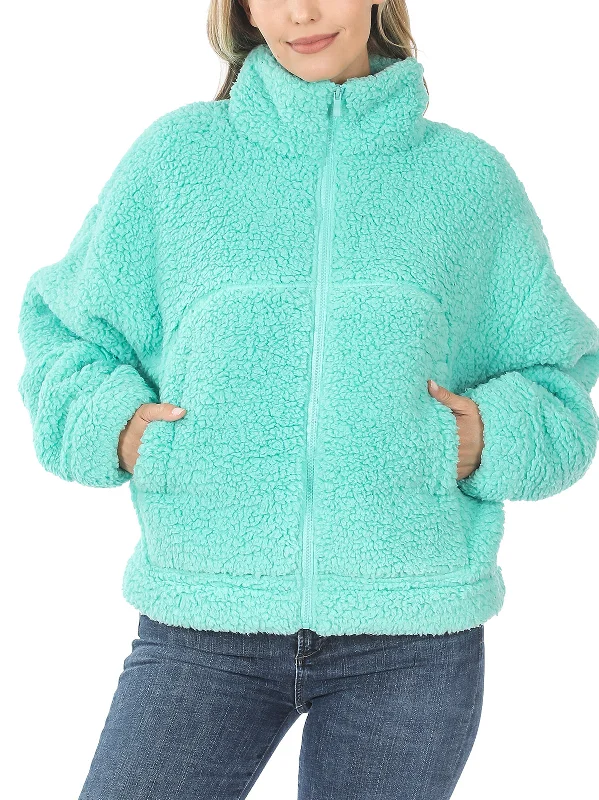 Drawstring Hem Fleece Sherpa Jacket (FWJ1309) Anorak Shell Jacket Lightweight Jacket