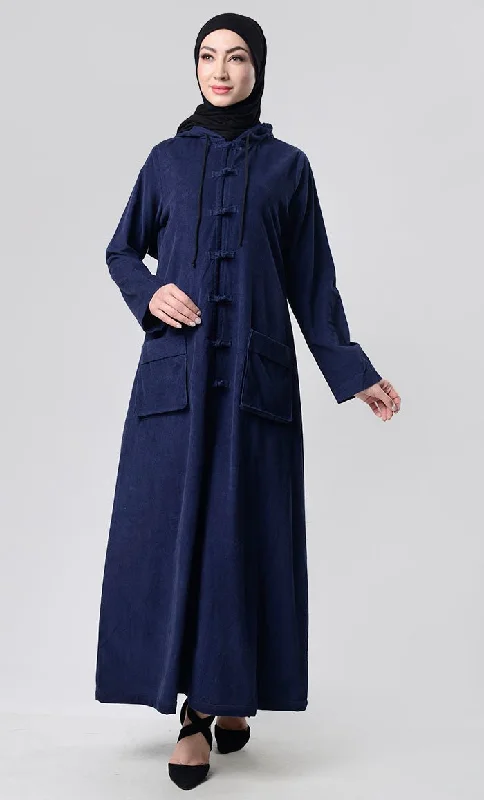 Front Knot Button Corduroy Layer Jacket Zip Front Button Front Snap Front