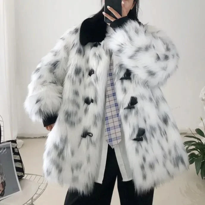 FZ Women's Mid Length Faux Fur Jacket Collared Jacket Crew Neck Jacket Turtle Neck Jacket